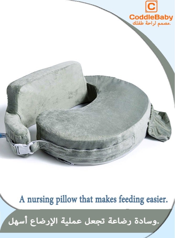 CoddleBaby Nursing Pillow for Breastfeeding & Bottle Feeding, Ergonomic Support Cushion with Adjustable Silent Strap, Firm Flat Design & Washable Soft Cover - Image 1